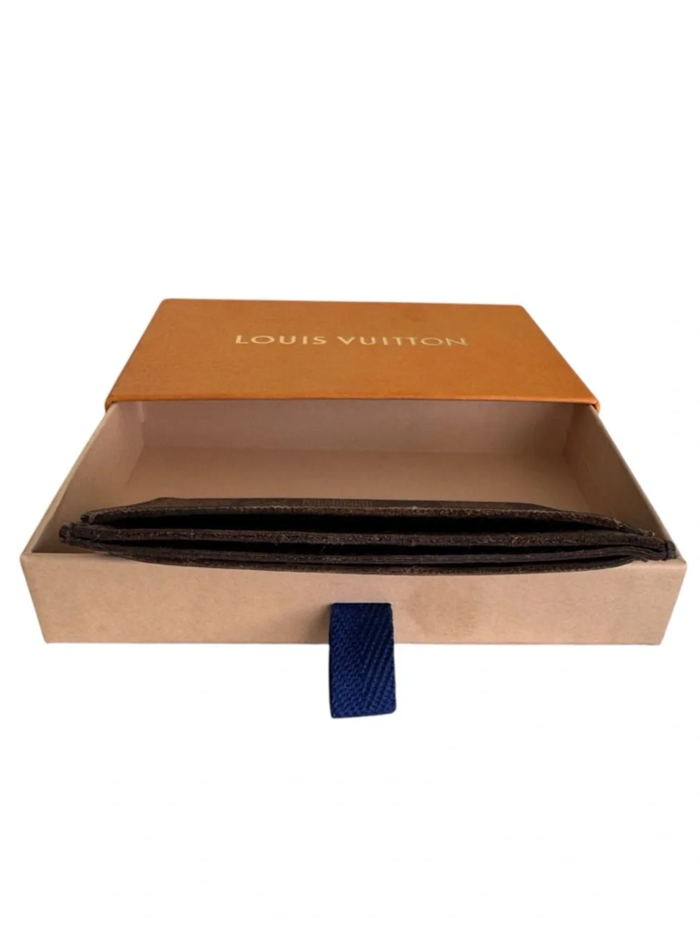 Louis Vuitton Damier Ebene Card Holder Wallet Brown Checkered Authentic - Picture 10 of 10